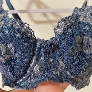Vintage blue lace bra
